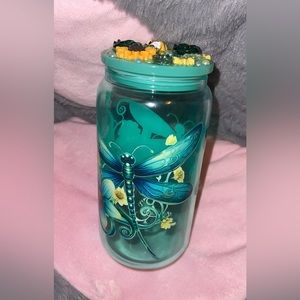Dragonfly and sunflowers cup